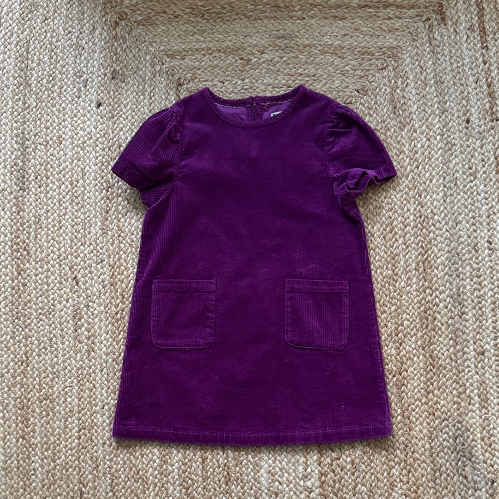 Mini Boden Rich Purple Corduroy Dress